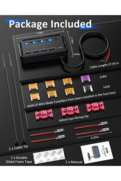 choice2 New Upgrade 2 Sets Anchtek 12V Motorcycle Fuse Box Universal Automoti...