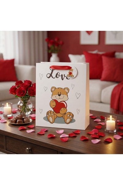 Ornament24 Punga cadou Valentine's Day / Dragobete, Love cu ursulet si inima ...
