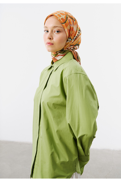 Freshscarfs The Stage In Geometry Desen Vual Eşarp Turuncu