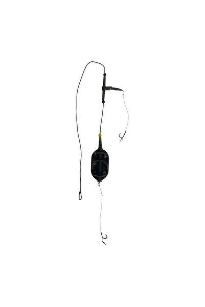 LAZY FISH Montură pescuit crap Method in-line 40g cu 2 cârlige Nr.8 cu SPIN –