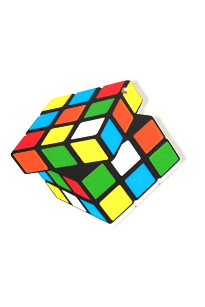 NO BRAND Κύβος Ρούμπικ πολύχρωμο plexiglass κρεμαστό 50x51mm