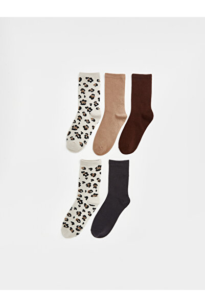 LC Waikiki Quality Pieces from Çelebi Store Leopard Embroidered Women's Socks...