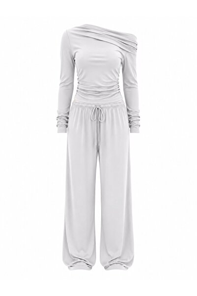 Laluvia Stone Kayık Collar Double Modal Set - 2Y7323