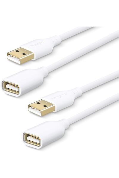 Fasgear كابل تمديد USB (عبوة من قطعتين)، كابلات تمديد USB 2.0 (6 أقدام/1.83 م...