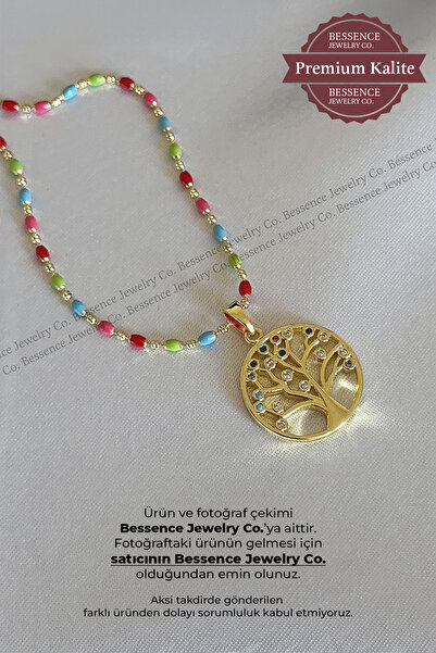BESSENCE JEWELRY CO. Xuping 14K Gold VIP Çelik Kolye Renkli Boncuklu Zincir H...