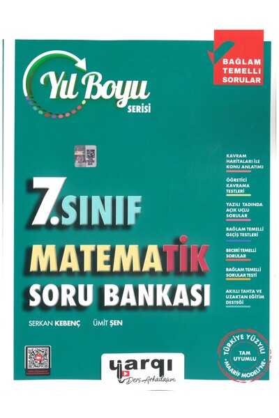 Yargı Yayınevi Yargı Ders Arkadaşım 7.Sınıf Matematik Yıl Boyu Soru Bankası