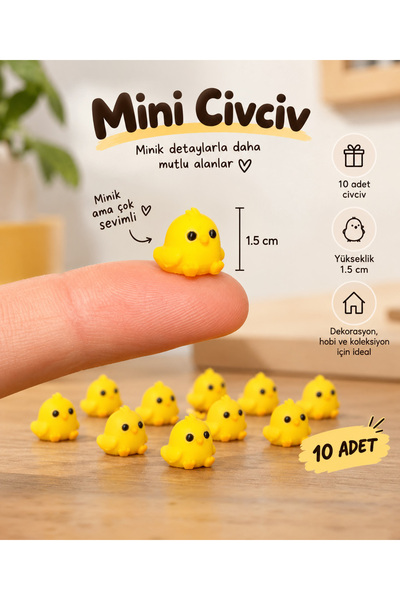 To Design Lab Mini Civciv Figür Teraryum Süsü – Minyatür Bahçe, Saksı, Dioram...