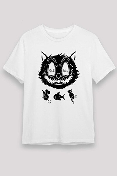 Darkhane Hunter Cat Printed Unisex White Tshirt