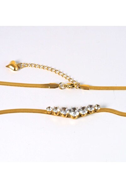 NO BRAND 7 Asymmetric Circles κρυστάλλινοι σε αλυσίδα ατσάλι φίδι 3.2mm μήκου...