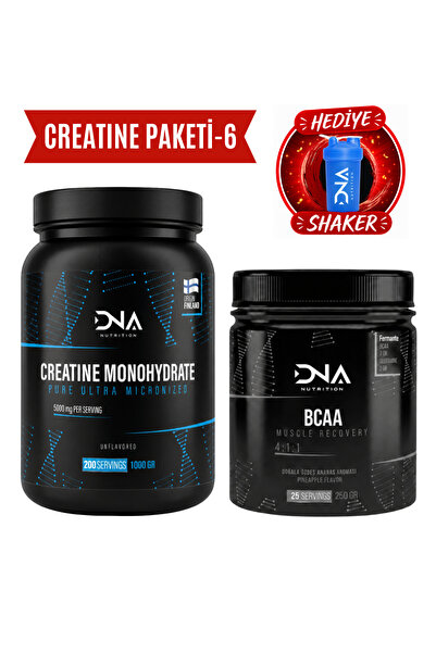 Dna Nutrition Creatine Paketi-3 (Creatine 1000gr+Bcaa 250gr Ananas Aroma+Shaker)