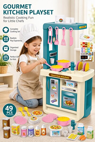 Generic 43 Pieces Abs Pretend Cooking Kitchen Playset Role Play Set Mini Stov...