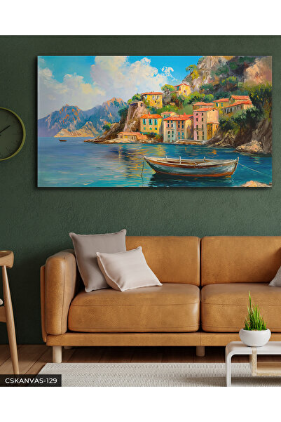 Evinemoda Göl Evinde Sabah Tek Parça Kanvas - Canvas Tablo