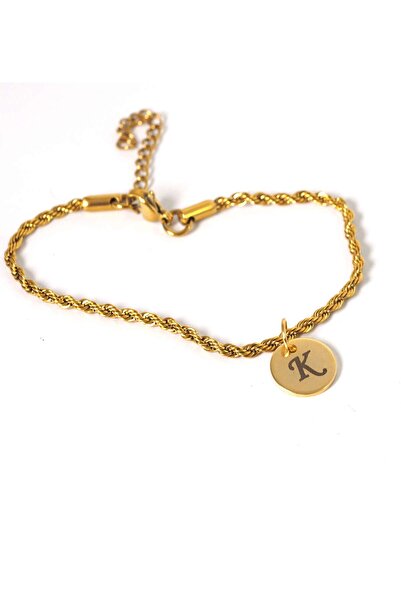 NO BRAND Αλυσίδα βραχιόλι Golden Knot με μονόγραμμα της επιλογής σας για χέρι...