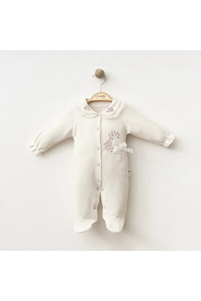 DIDuStore Coşay Baby Girl 3-6-9 Months Flower Embroidered Jumpsuit