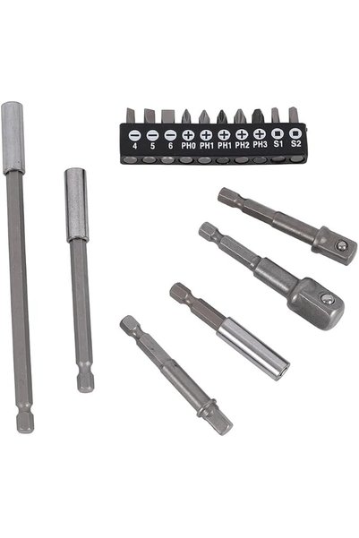 Lawazim Adapter and Bit Set -16 Piece- Multi-Size Hex Shank Socket Adapter Ki...