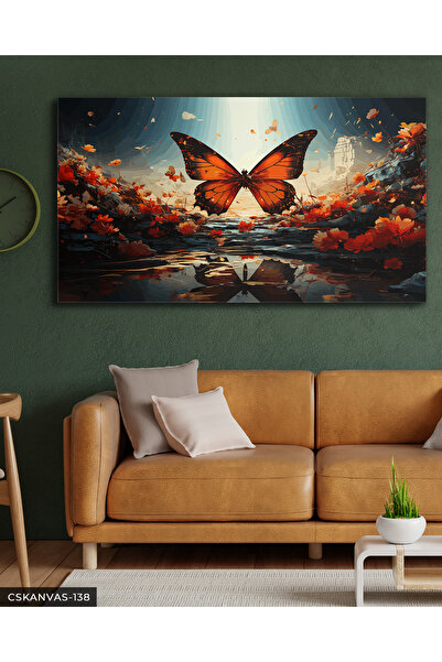 Evinemoda Kelebeklerin Uyanışı Tek Parça Kanvas - Canvas Tablo