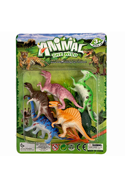 Dinozaur figurină din plastic set de 6 bucăți în cutie