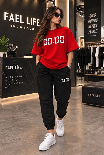 FAEL LİFE New Season Unisex T-Shirt and Sweatpants Pair Zero Printed Set