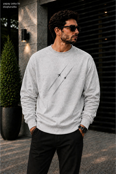 caddekombin Men's Airplane Trace Stripe Minimal Graphic Printed Cycling Round...