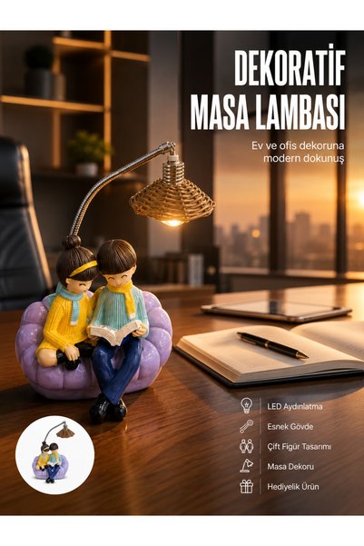 TheGencoo Romantic Couple Themed Decorative Table Lamp Soft Led Light