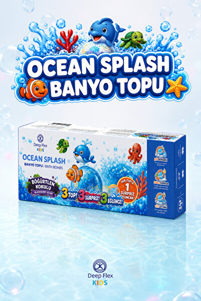 Deep Flex Kids Ocean Splash Böğürtlen Kokulu Sürpriz Oyuncaklı Çocuk Banyo To...