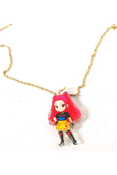 NO BRAND Κολιέ με Mira KPop Demon Hunter φιγούρα plexiglass 37x22mm σε cross ...