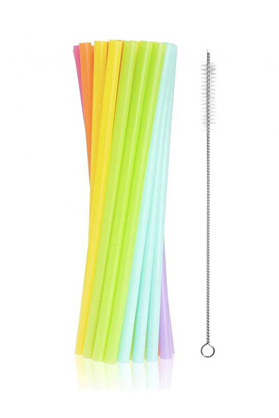 Javoli Colorat Colors paie din plastic reutilizabile set de 17 + perie