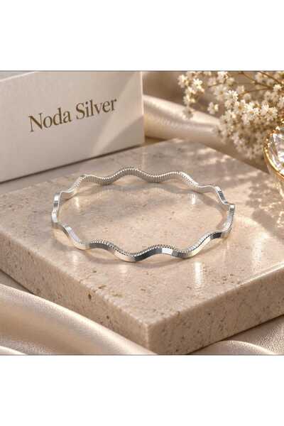 Noda Silver 925 ayar gümüş zikzak ajda bilezik
