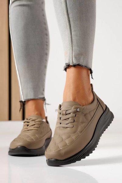 Zaira Women's casual shoes , khaki, lined with eco- Leather Arlena #30133 - 42
