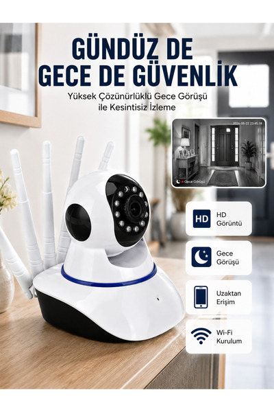UCUZTEKNO Güvenlik Kamerası Antenli Gece Görüşlü Sensörlü Harekete Duyarlı Yeni Nesil