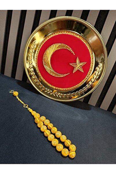 TESPİH KÖŞESİ Gold Leafed Tesbi̇rh Maskot Efe Wrist Length 14mm