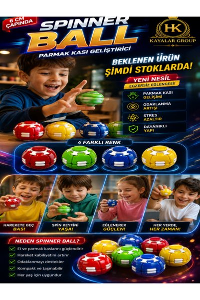 KAYAX Mekanik Spınner Ball Stres Topu Parmak Güçlendirici Bas Çevir Rulmanlı Top