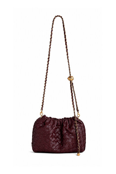 GZ GAIBAG Botea Burgundy Knitted Patterned Premium Vegan Leather Shoulder Bag...