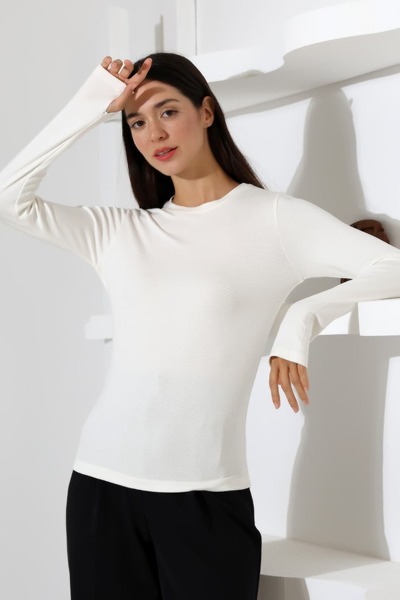 Sabr Women's Fingerless Soft Textured Flexible Long Sleeve Bady