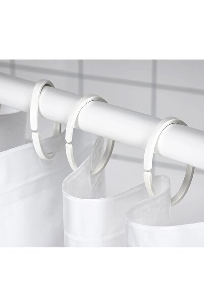 IKEA 12 Adet Duş Perde Halkası Kanca Seti Banyo Perdesi Askısı Halka Set Plas...