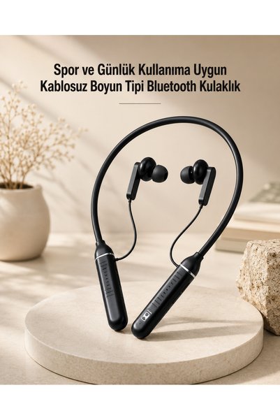 AyPenye Kablosuz Boyun Tipi Bluetooth Kulaklık Mikrofonlu Spor ve Günlük Kullanıma Uygun
