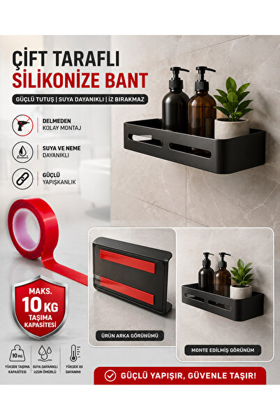 BERT Çift Taraflı Silikonize Bant 18 mm x 2 Yard – Güçlü Yapışkanlı Suya Daya...