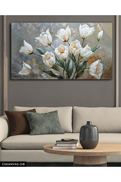 Evinemoda Lale Buketi Tek Parça Kanvas - Canvas Tablo