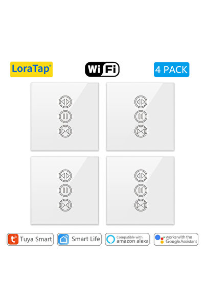 Choice White 4 PACK Tuya Smart Life WiFi Curtains Blinds Switch Roller Shutte...
