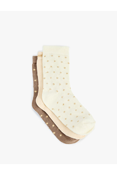 Koton Cotton Patterned 3-Piece Sock Set