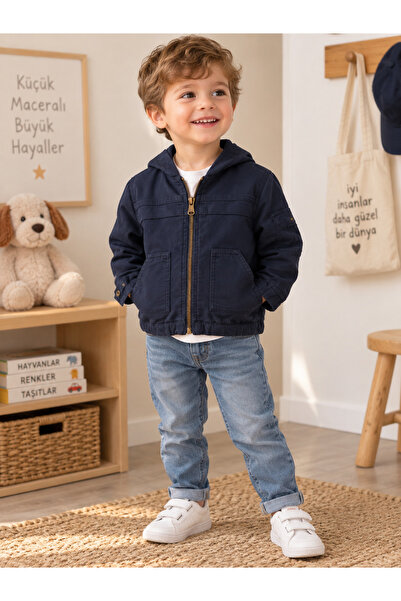 Ugly Duck Baby Boy Jacket with Pockets for Ages 1-4 Navy Blue