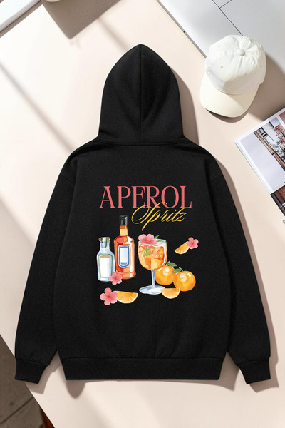trendypassion Unisex Aperol Printed Oversize Hoodie Hooded Sweatshirt