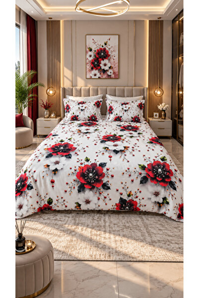 AYBERK HOME TEXTİLE طقم غطاء لحاف مزدوج من القطن من BORDO RUYA مكون من 6 قطع ...