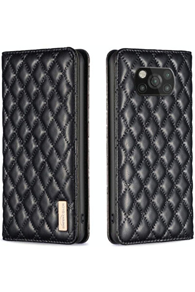 OEM Puff Rhombus Book Μαύρο (Poco X3 NFC / X3 Pro)