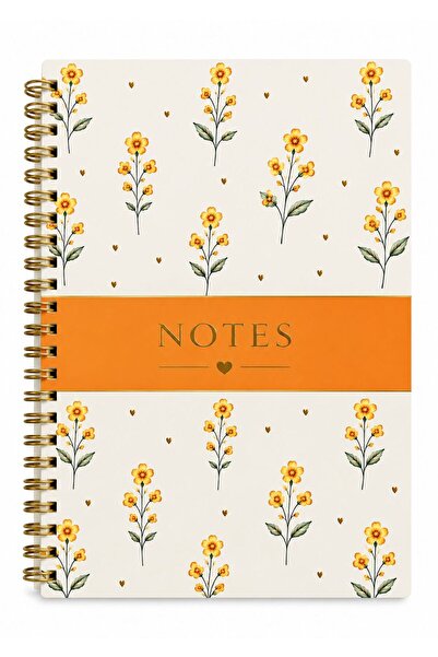 NİORE A5 on Spiral, Flower Garden, 120 Sheets in Line, Notepad, School Notebook