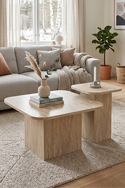 Skandi homeworks OVI 2’li Orta Sehpa – Modern İkili Salon ve Oturma Odası Sehpası