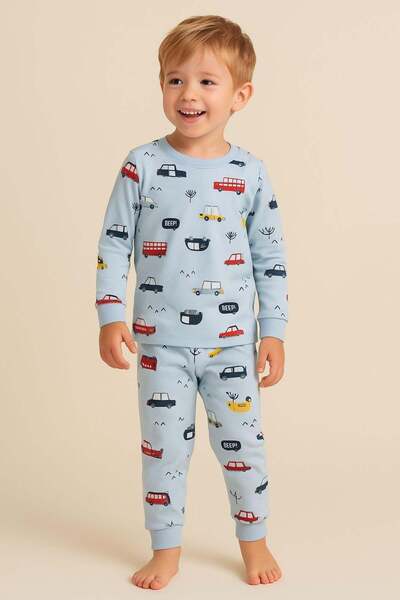 Katia&Bony Erkek Çocuk Araba Desenli Pijama Takımı