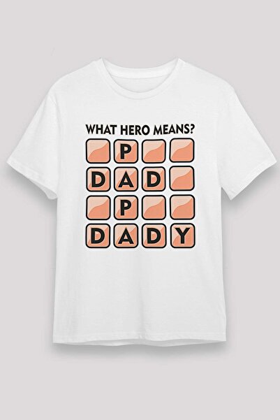 Darkhane Father's Day Unisex Printed White T-Shirt - Tshirt