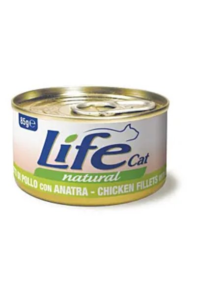 Life Hrană umedă pentru pisici adulte cu pui și rață 85 g