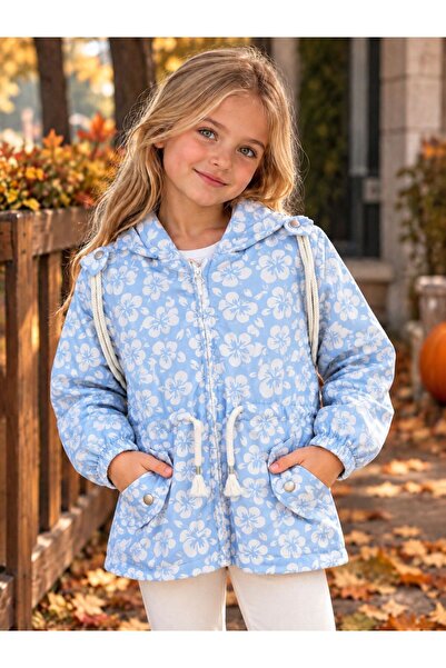 pamloli kids ÇİÇEK DESENLİ ÇANTALI YAĞMURLUK